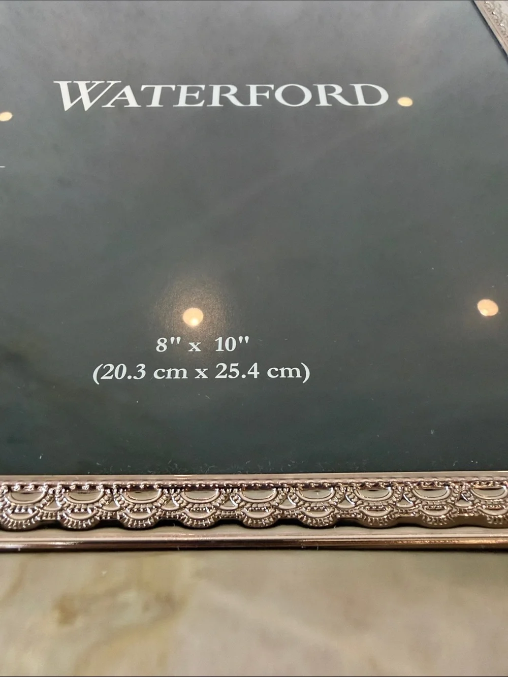 Waterford Polished Silver Picture Frame with Decorative Inner Border
